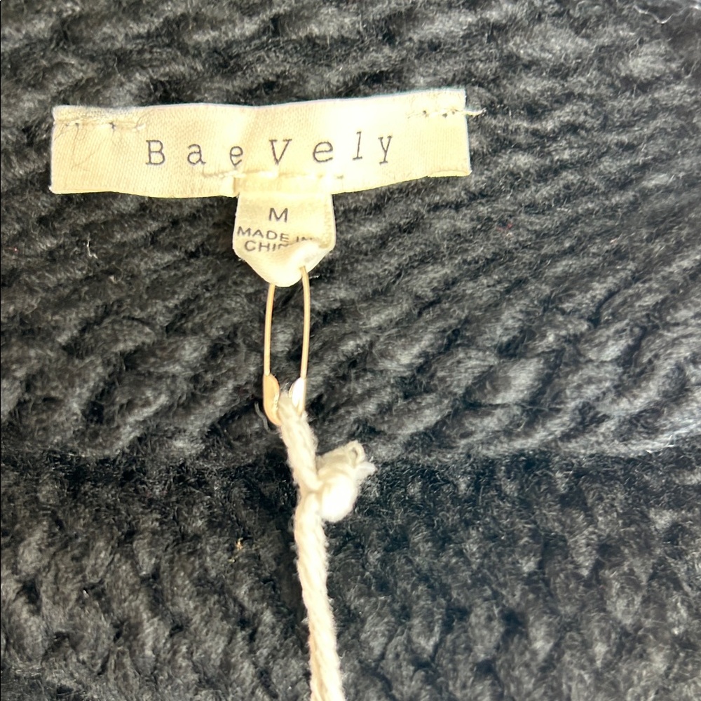 🌼 BAEVELY Black Daisy Knit Cardigan – Size M (NWT) - Picture 5 of 6